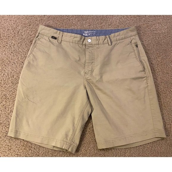 Nike Khaki Golf Shorts Modern Fit Dri Fit Mens Size 34 - Picture 1 of 7
